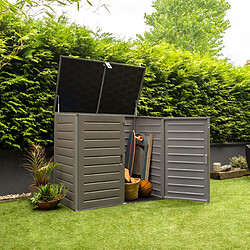 Wasabi - Armoire de Rangement en Resine 1170 L – 140x82x124cm – Plancher inclus - Double porte et couvercle à charnière