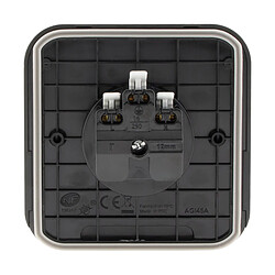 Acheter ProTec Prise étanche Cover IP44 16A - Métal brossé noir