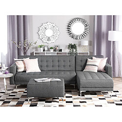 Beliani Canapé angle gauche convertible en tissu gris 4 places ABERDEEN