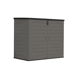 Wasabi - Armoire de Rangement en Resine 1170 L – 140x82x124cm – Plancher inclus - Double porte et couvercle à charnière