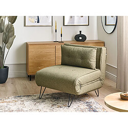 Beliani Canapé convertible 1 place en tissu vert olive VESTFOLD