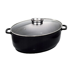 Cocotte ovale en fonte d'aluminium 43cm noir - 382931 - Jumbo - BAUMALU