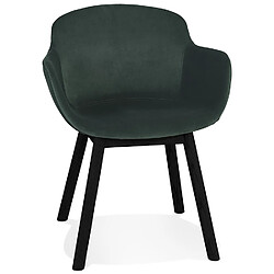 Alterego FRIDA Chaise avec accoudoirs - Velours vert