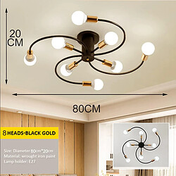 Stoex Plafonnier En Métal Vintage - Noir pas cher