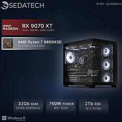Sedatech PC Gamer Maxi Vision • AMD Ryzen 7 9800X3D • RX 9070 XT • 32Go DDR5 • 2To SSD M.2 • Windows 11