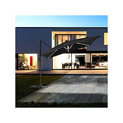 Habitat Et Jardin Parasol déporté avec LED - Sun 4 Luxe - 3 x 4 m - Noir