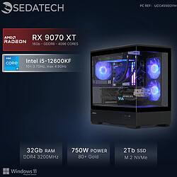 Sedatech PC Gamer, Intel i5-12600KF, RX 9070 XT, 32Go RAM, 2To SSD, Win 11