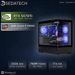 Sedatech PC Gamer Pro V360 • AMD Ryzen 9 5900X • RTX5070Ti • 32Go RAM • 1To SSD M.2 • Windows 11