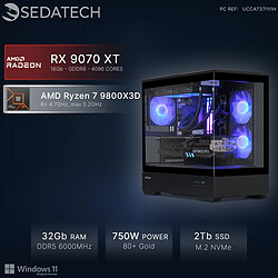 Sedatech PC Gamer V360 • AMD Ryzen 7 9800X3D • RX 9070 XT • 32Go DDR5 • 2To SSD M.2 • Windows 11