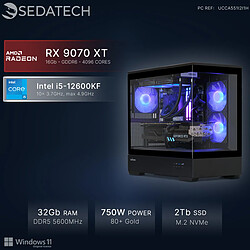 Sedatech PC Gamer, Intel i5-12600KF, RX 9070 XT, 32Go DDR5, 2To SSD, Win 11