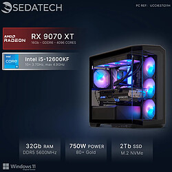 Sedatech PC Gamer, Intel i5-12600KF, RX 9070 XT, 32Go DDR5, 2To SSD, Win 11