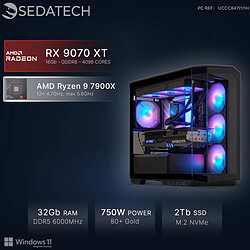 Sedatech PC Gamer, AMD Ryzen 9 7900X, RX 9070 XT, 32Go DDR5, 2To SSD, Win 11