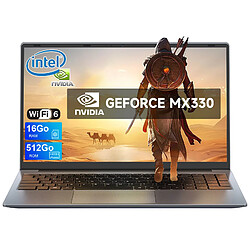 PC portable VANWIN PC PORTABLE NVIDIA GEFORCE MX330 GRAPHIQUE, 16 GO DDR4 512 GO SSD INTEL ALDER LAKE N95(JUSQU'À 3,4 GHZ) ORDINATEUR PORTABLE LÉGER AVEC 15,6 POUCES