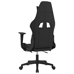 Acheter Decoshop26 Fauteuil de bureau chaise gaming sur roulettes avec coussin lombaire avec repose-pieds en tissu blanc et noir DEC025833