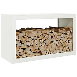 Avis vidaXL Portant de bois de chauffage blanc 100x40x60 cm acier