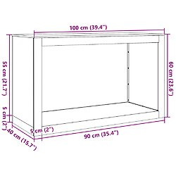 vidaXL Portant de bois de chauffage blanc 100x40x60 cm acier pas cher