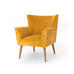 Amadeus Fauteuil design velours - Moutarde