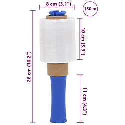 vidaXL Film étirable avec poignée 10pcs Transparent 23µm 10 cm x 150 m pas cher