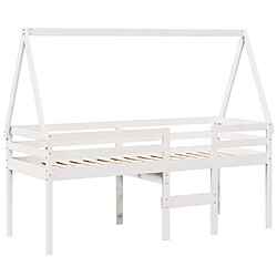 Avis vidaXL Lit haut sans matelas blanc 90x190 cm bois de pin massif