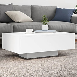 vidaXL Table basse avec lumières LED blanc 85x55x31 cm