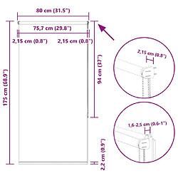 vidaXL Store enrouleur occultant - Largeur 75,7 cm - Polyester pas cher