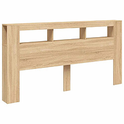 Avis vidaXL Tête de lit à LED chêne sonoma 200x18,5x103,5cm bois ingénierie