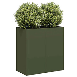 vidaXL Jardinière Acier vert olive