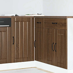 vidaXL Meuble bas de cuisine Lucca chêne marron bois d'ingénierie