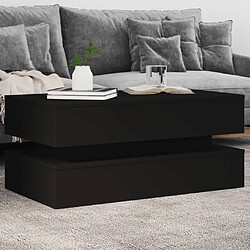 vidaXL Table basse avec lumières LED noir 90x50x40 cm