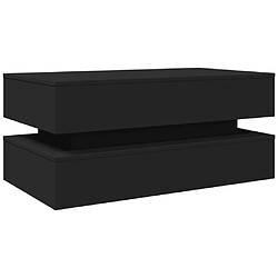 Avis vidaXL Table basse avec lumières LED noir 90x50x40 cm