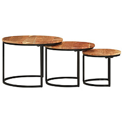 Avis vidaXL Tables gigognes 3 pcs bois massif d'acacia