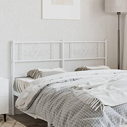 vidaXL Tête de lit métal blanc 150 cm
