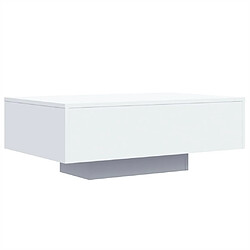 Avis vidaXL Table basse avec lumières LED blanc 85x55x31 cm