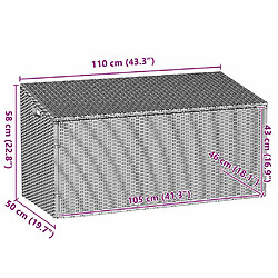 VIDAXL Boîte de rangement jardin - Résine tressée pas cher