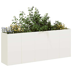 vidaXL Jardinière blanc 200x40x80 cm - Acier laminé