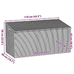 vidaXL Boîte de rangement de jardin - Résine Tressée Marron pas cher