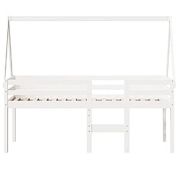 Acheter vidaXL Lit haut sans matelas blanc 90x190 cm bois de pin massif