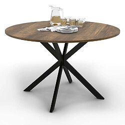 Idmarket Table ALIX - Bois foncé/Noir