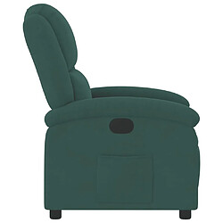 Acheter vidaXL Fauteuil inclinable vert foncé velours