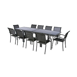 Hesperide Table extensible Piazza - Gris Anthracite pas cher