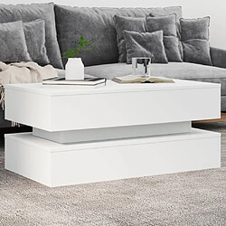 vidaXL Table basse avec lumières LED blanc 90x50x40 cm