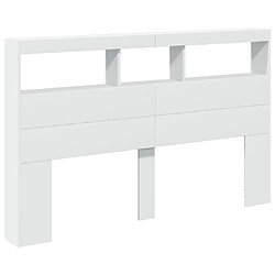 Avis vidaXL Armoire tête de lit avec LED blanc 160x17x102 cm