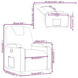 vidaXL Fauteuil inclinable en tissu gris foncé pas cher
