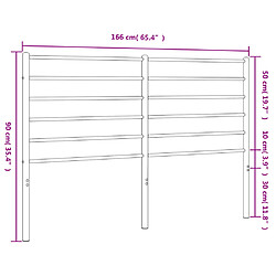 vidaXL Tête de lit de remplacement métal blanc 160 cm pas cher