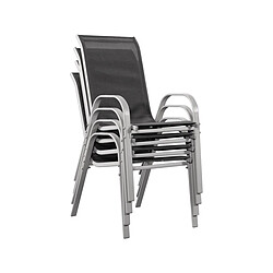 Acheter Habitat Et Jardin Fauteuil jardin Textilène [ ]Cordoba[ ] - Phoenix - Gris foncé/Argenté - Lot de 4