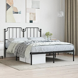 vidaXL Cadre de lit métal sans matelas avec tête de lit noir 140x190cm