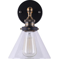 ICONIK INTERIOR Lampe Murale avec Abat-jour Cristal Edison – Acier Bronze