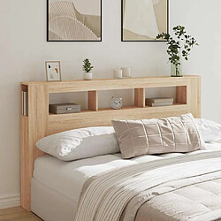 Avis vidaXL Tête de lit à LED chêne sonoma 180x18,5x103,5cm bois ingénierie