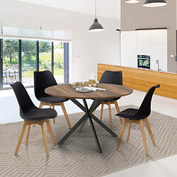 Idmarket Table ALIX - Bois foncé/Noir