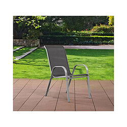Avis Habitat Et Jardin Fauteuil jardin Textilène [ ]Cordoba[ ] - Phoenix - Gris foncé/Argenté - Lot de 4